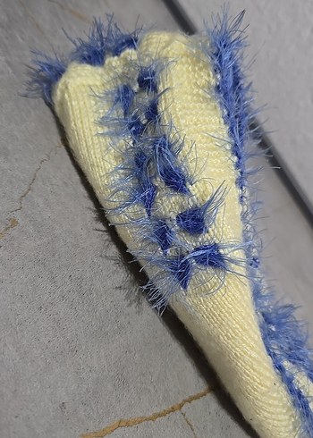 Mavi Nakışlı Bohem El örgüsü patik - Görsel 2