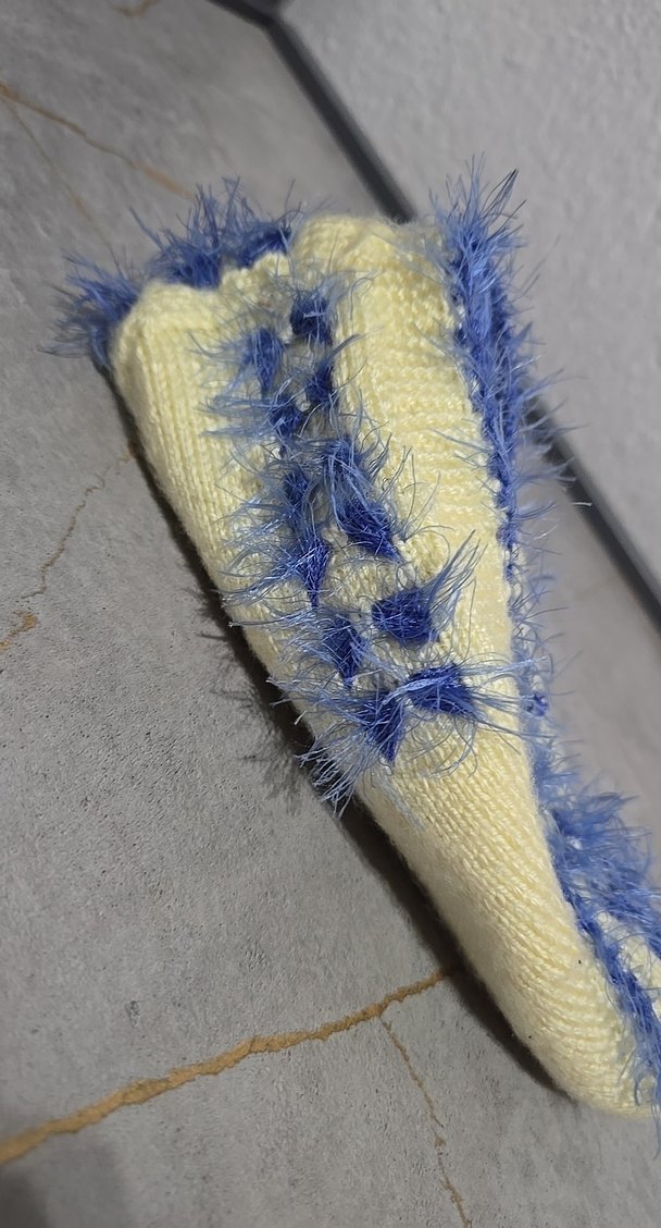 Mavi Nakışlı Bohem El örgüsü patik - Görsel 2