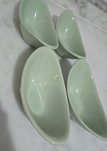 Çağdaş Stil Pastel Haki Tabak Seti 4 lü - Görsel 4