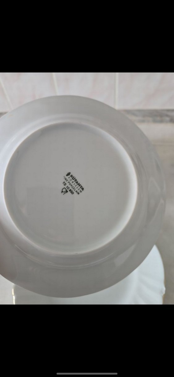 2 li Beyaz Altın Kenarlı Porselen Tabak - Görsel 3