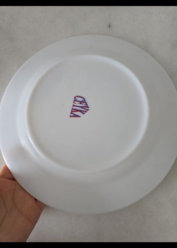 1 adet Mor Çiçek Desenli Tabak - Görsel 2