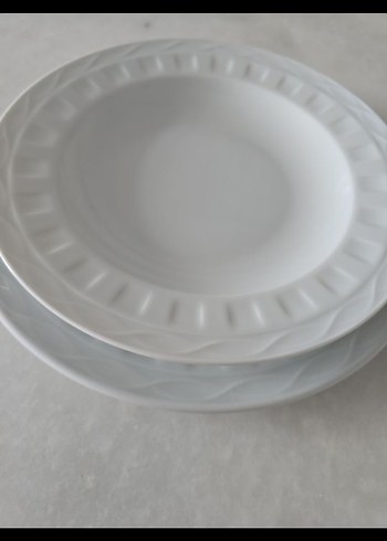 2 li Beyaz Yemek Tabağı ve Kase Seti - Görsel 3