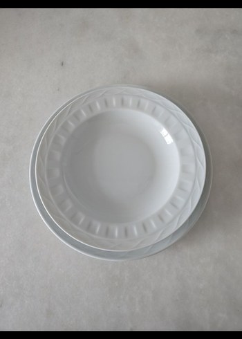 2 li Beyaz Yemek Tabağı ve Kase Seti - Görsel 2