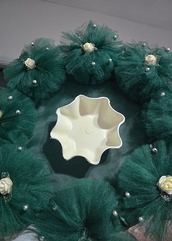 Fırfırlı Yeşil Bohem kına tepsisi - Görsel 2