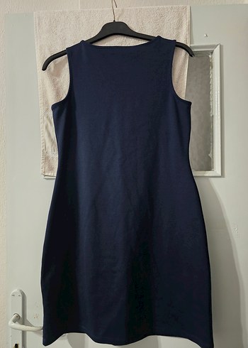 KOTON Lacivert Beyaz Çizgili alim fit Kolsuz mini elbise - Görsel 4