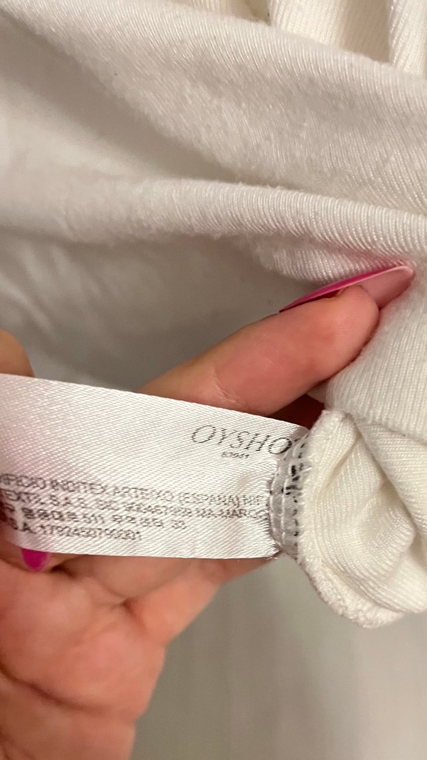 oysho Ekru Bisiklet Yaka Basic Tişört — görsel 2/3