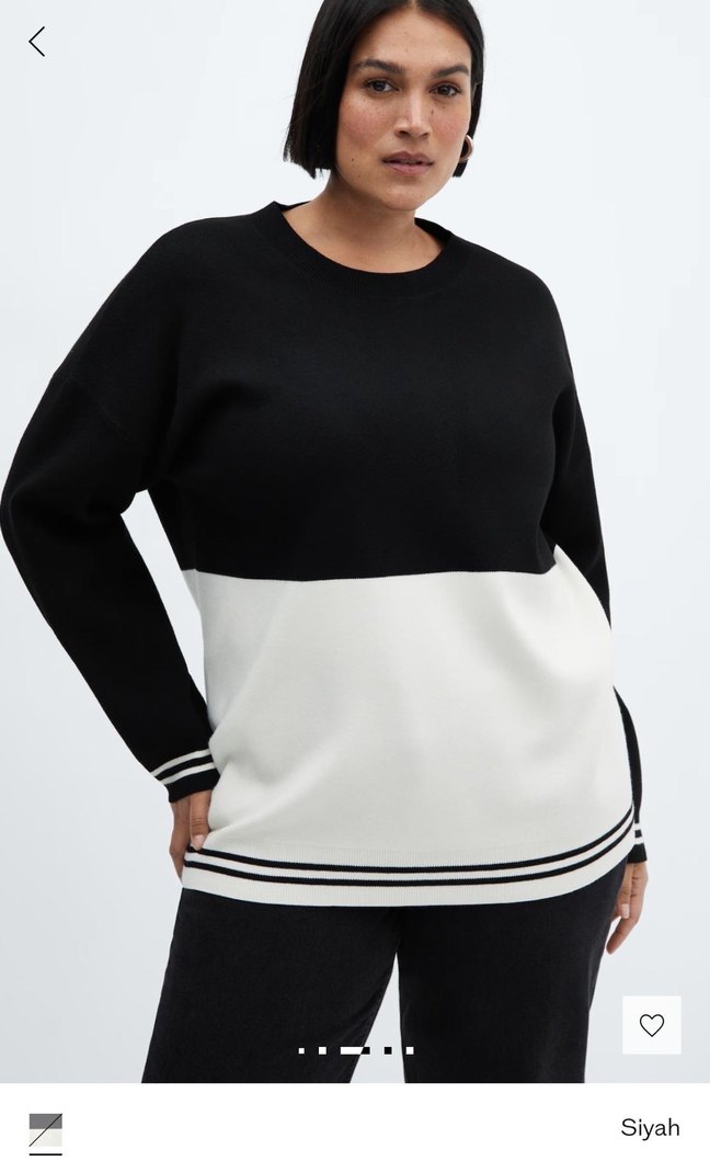 Mango İki Renk Örgü Kazak - Görsel 2