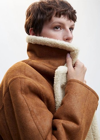 Mango Suni Astarlı Oversize Kaban - Görsel 3