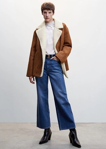 Mango Suni Astarlı Oversize Kaban - Görsel 5