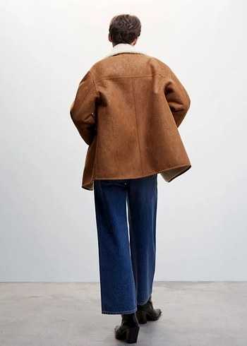 Mango Suni Astarlı Oversize Kaban - Görsel 4