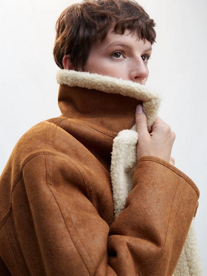 Mango Suni Astarlı Oversize Kaban - Görsel 3