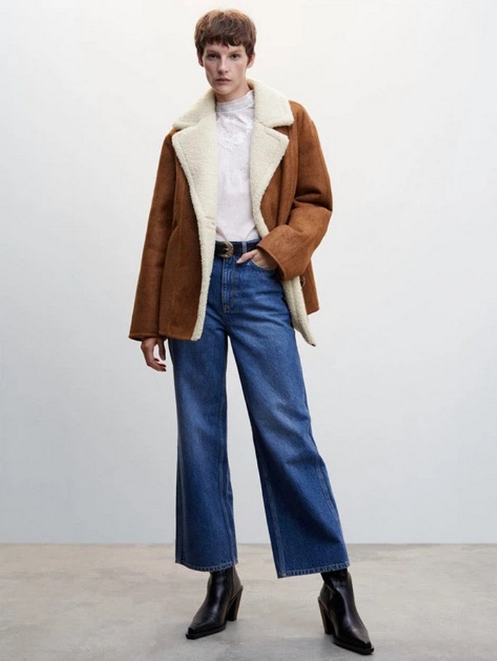 Mango Suni Astarlı Oversize Kaban - Görsel 5