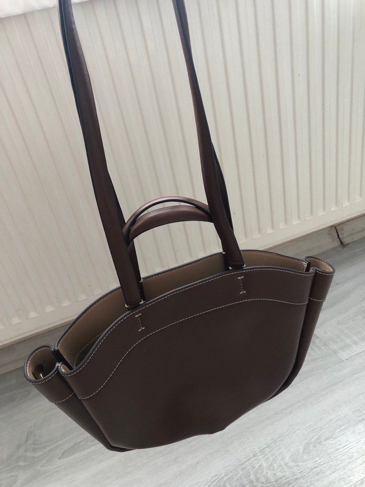 Kahverengi Deri Kadın El Çantası - Görsel 4
