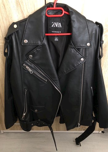 Siyah Biker Deri Ceket - Görsel 2