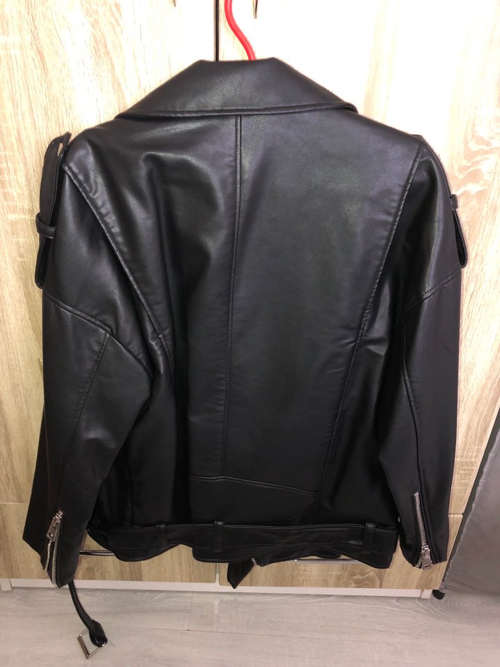 Siyah Biker Deri Ceket - Görsel 4