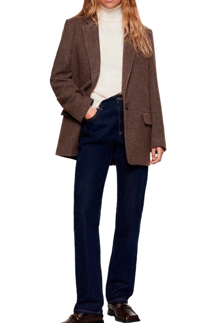 Düğmeli Kahverengi Kadın Blazer Ceket - Görsel 2