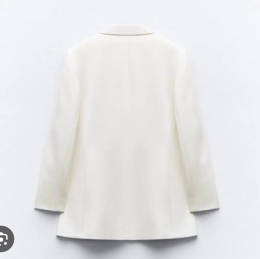 Beyaz Düğmeli Kadın Blazer Ceket - Görsel 2