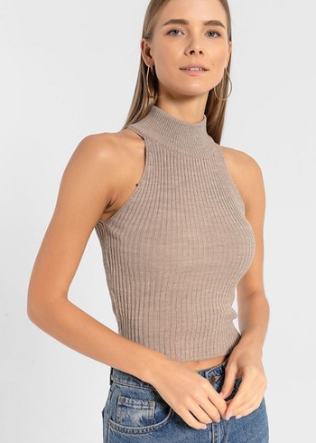 Kolsuz Yarım Balıkçı Mini Triko Elbise - Görsel 2