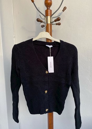 Düğmeli Bej Midi Kadın Hırka - Görsel 3