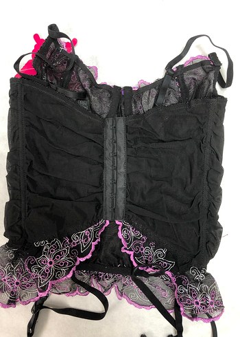 Mor Dantel İşlemeli Jartiyerli Takım 53014 - Görsel 2