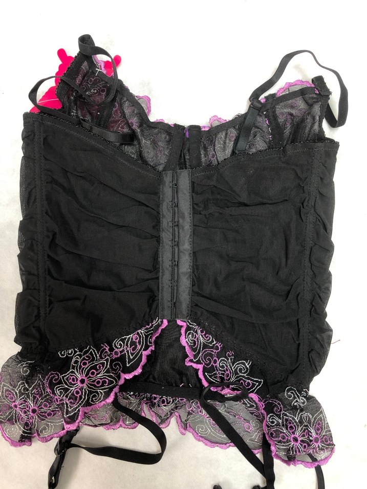 Mor Dantel İşlemeli Jartiyerli Takım 53014 - Görsel 2