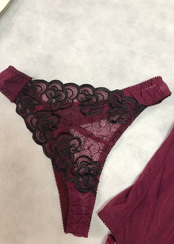 Bordo Dantelli Jartiyerli Takım 53010 - Görsel 3