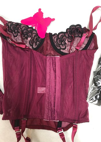 Bordo Dantelli Jartiyerli Takım 53010 - Görsel 2