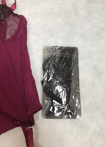 Bordo Dantelli Jartiyerli Takım 53010 - Görsel 4