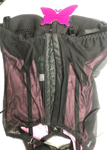 Siyah-Pembe Nakışlı Jatiyer Takım - Görsel 2