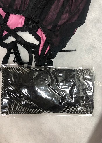 Siyah-Pembe Nakışlı Jatiyer Takım - Görsel 5