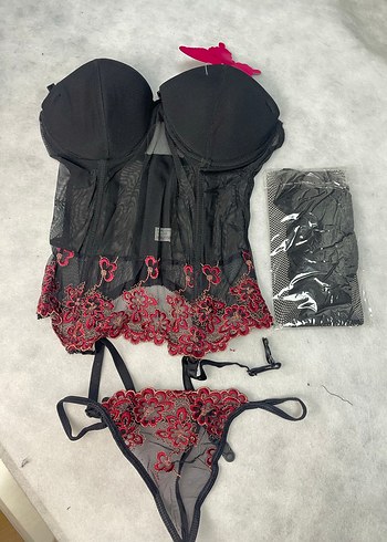 Dantel İşlemeli Siyah Jartiyer Takım - Görsel 4