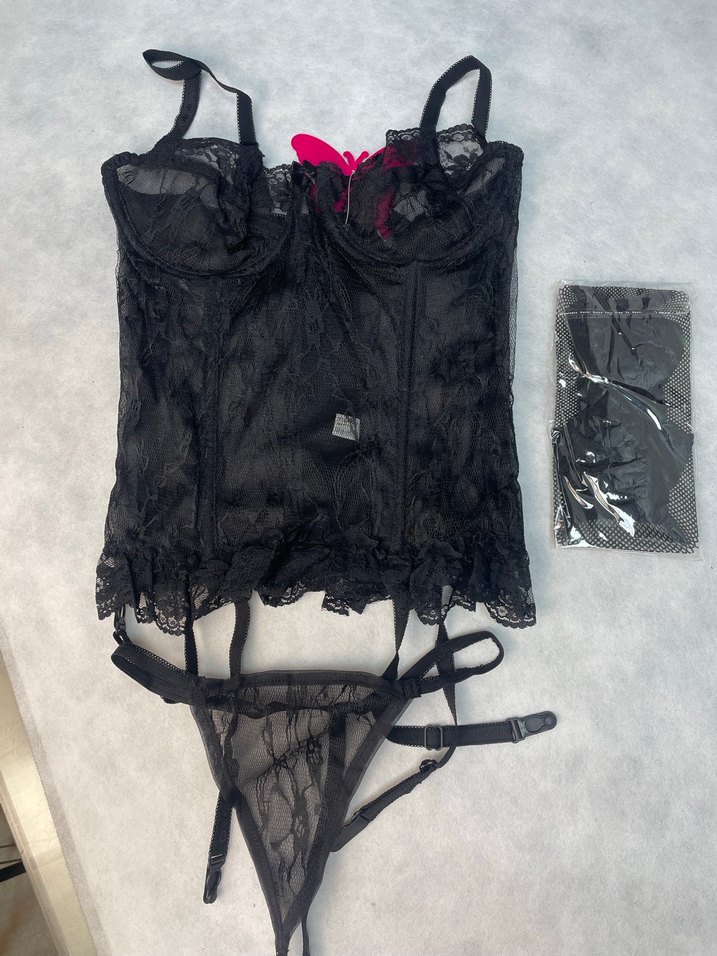 Siyah Dantelli Jartiyer Takım - Görsel 3