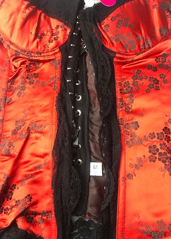 Kırmızı Dantel İşlemeli Jartiyer Takım - Görsel 2