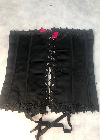 Siyah Gotik Nakışlı Jartiyer Takım - Görsel 2