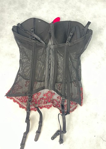 Dantel İşlemeli Straplez Korse Bustiyer - Görsel 2