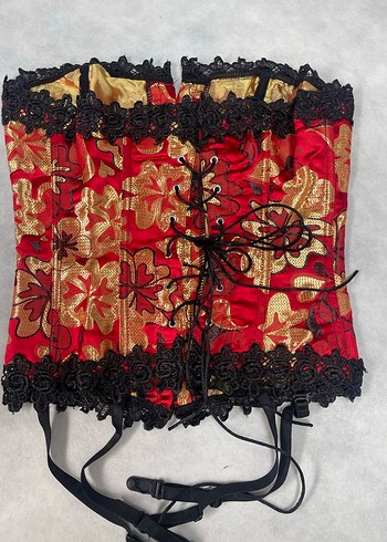 Dantel Detaylı Kırmızı Vintage Büstiyer - Görsel 2