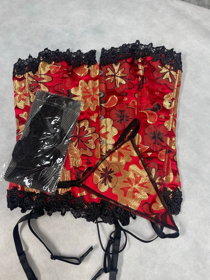 Dantel Detaylı Kırmızı Vintage Büstiyer - Görsel 3