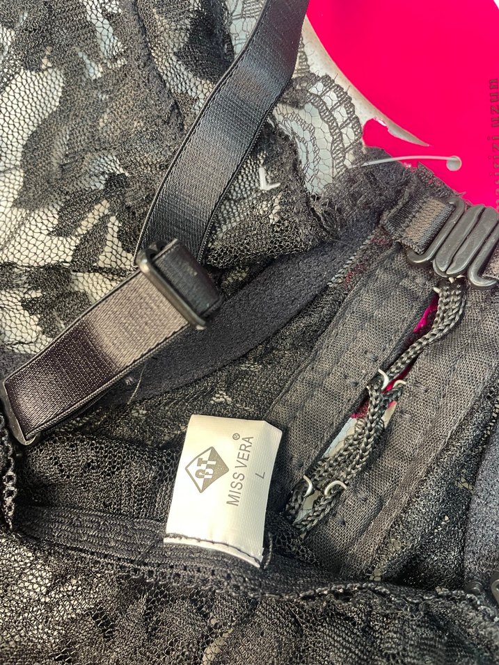 Siyah Dantelli Gotik Straplez Büstiyer - Görsel 4