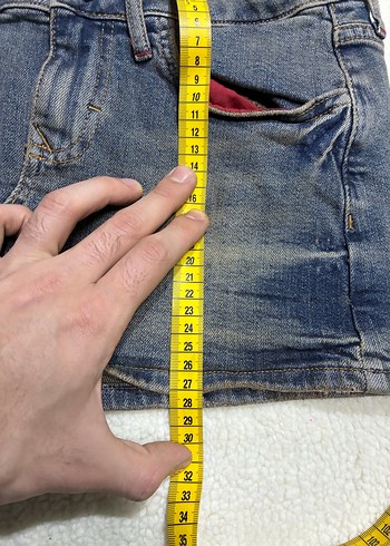 Düğmeli Mavi Denim Mini Etek Bdg - Görsel 3