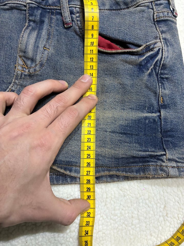 Düğmeli Mavi Denim Mini Etek Bdg - Görsel 3