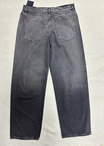 Gri Bağlama Desenli Salaş Kadın Jean - Görsel 2