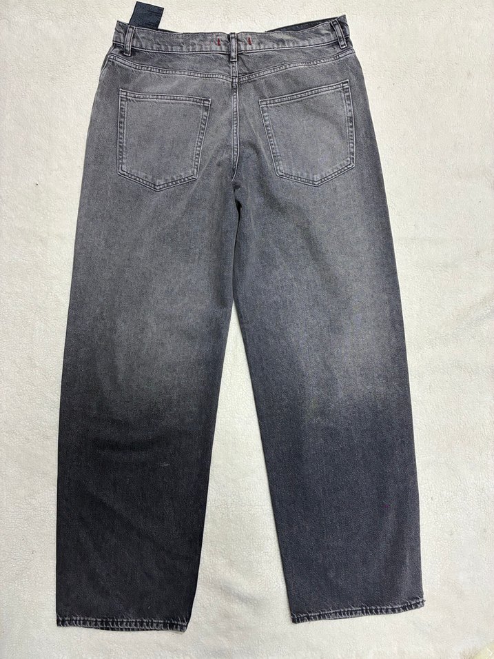 Gri Bağlama Desenli Salaş Kadın Jean - Görsel 2