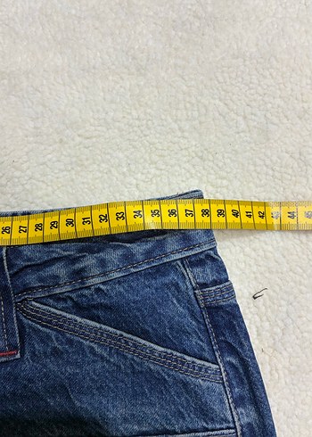 Kadın Lacivert Kemerli Denim Mini Etek - Görsel 4