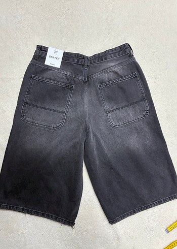 Berska Gri Rahat Kesim Denim Midi Şort - Görsel 4