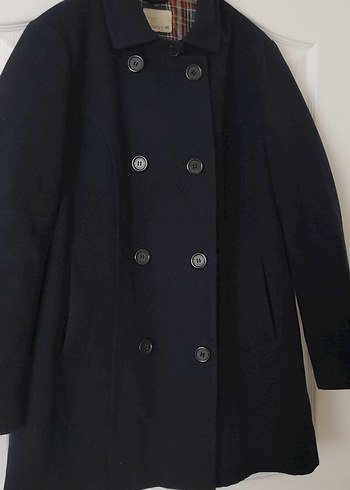 Düğmeli Lacivert Kadın Midi Kaban - Görsel 2