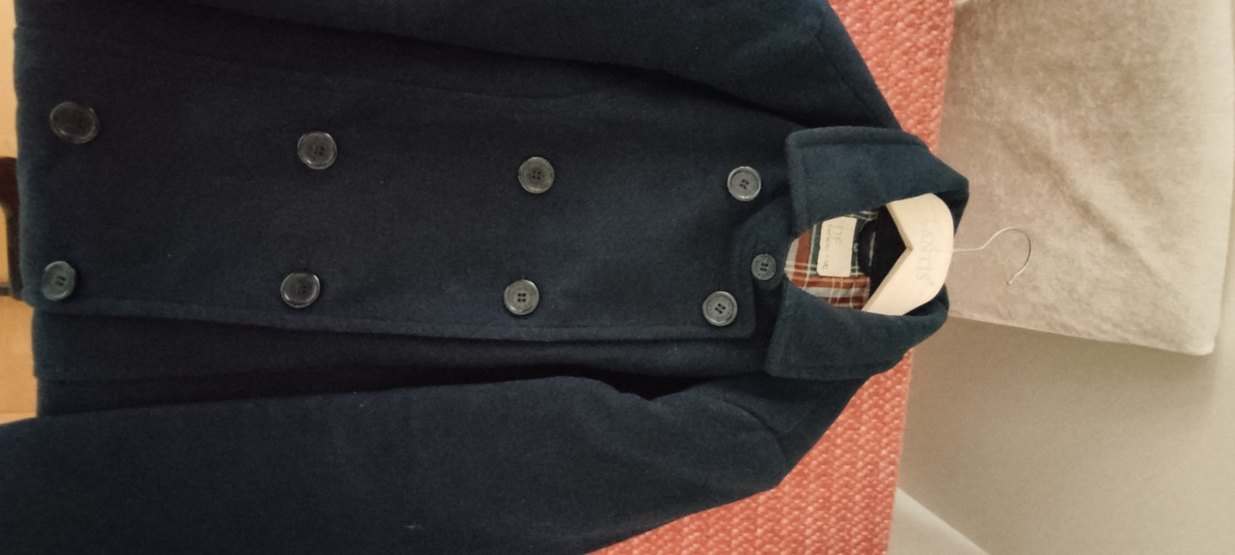 Düğmeli Lacivert Kadın Midi Kaban - Görsel 3