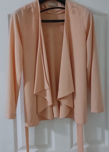 Bej Midi Drapeli Hamile Ceketi - Görsel 2