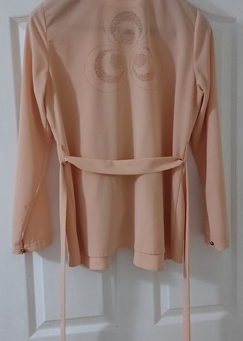 Bej Midi Drapeli Hamile Ceketi - Görsel 5