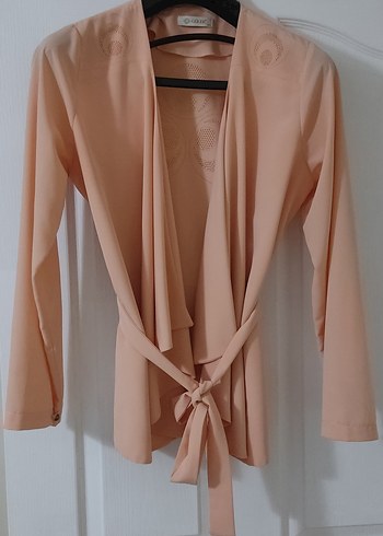 Bej Midi Drapeli Hamile Ceketi - Görsel 3