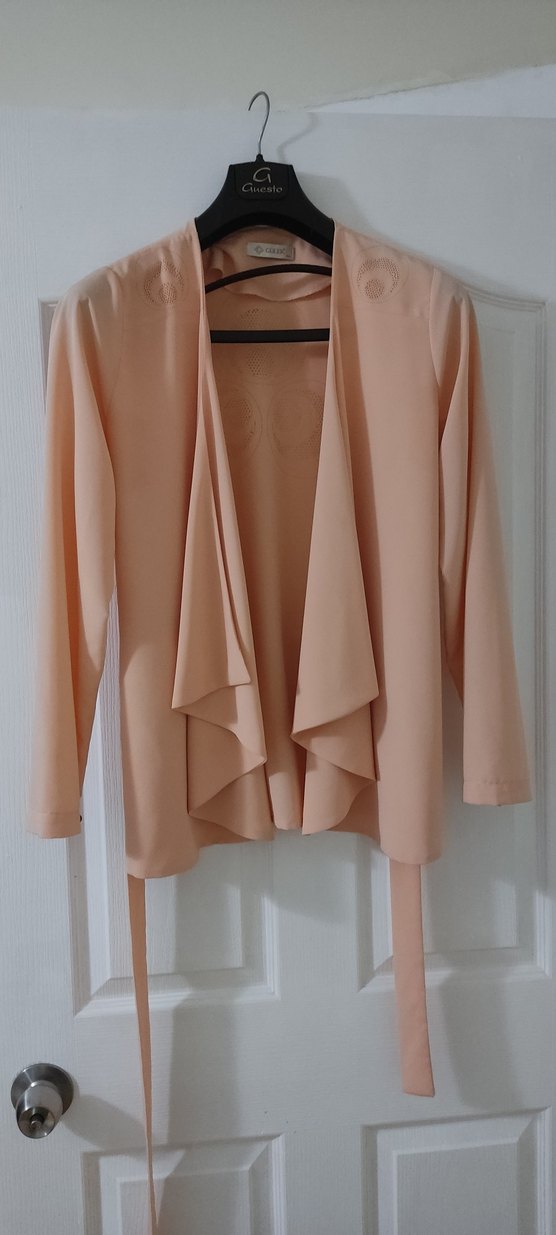 Bej Midi Drapeli Hamile Ceketi - Görsel 2